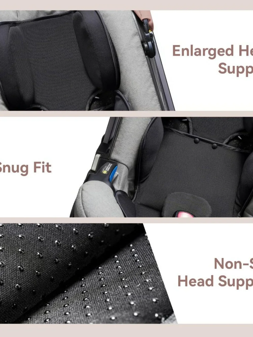 Black Infant Car Seat Insert 0-24 Months